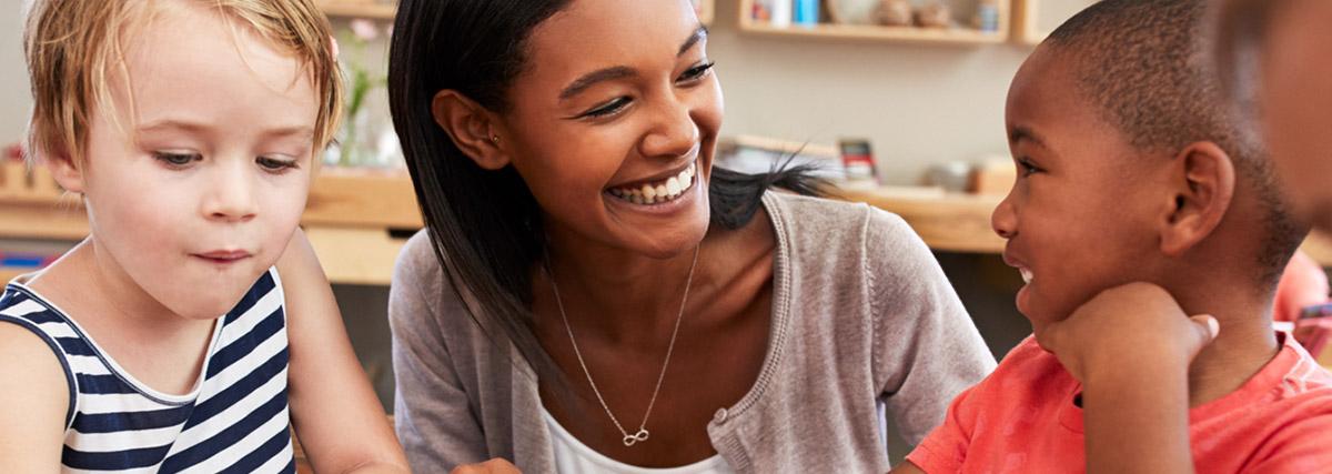Three people in a room